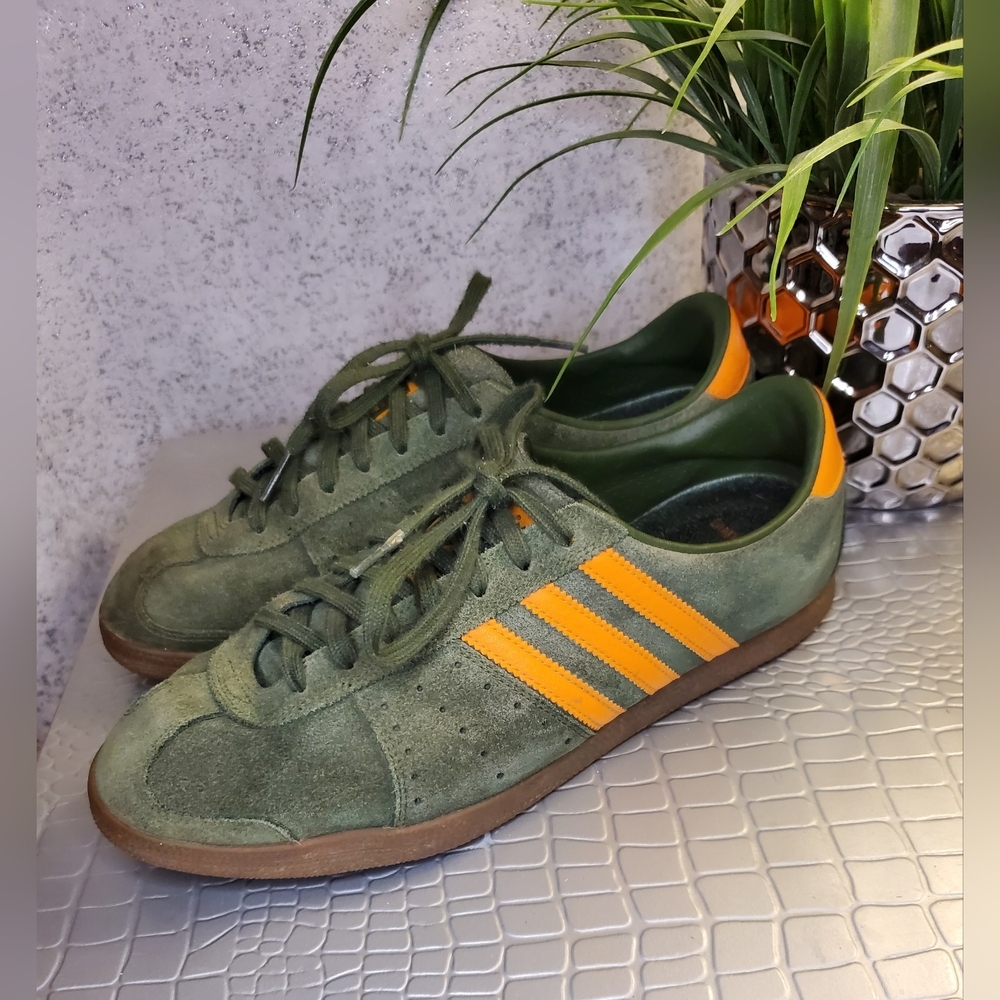 Adidas Men's Inmotile Skateboarding Olive / Orange Miami Hurricanes Sneakers